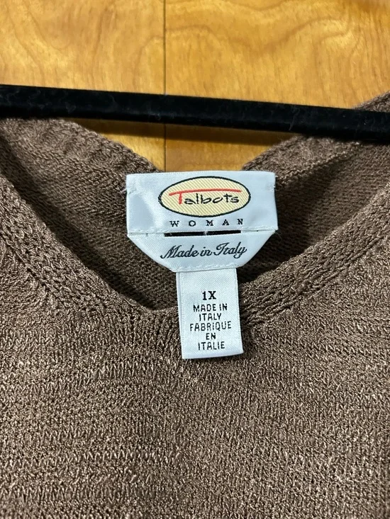 Talbots Brown Knit V-Neck Tank Top - Picture 3 of 3